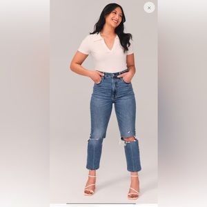 Abercrombie & Fitch, The Ankle Straight Ultra High Rise,Curve Love,28/6xs